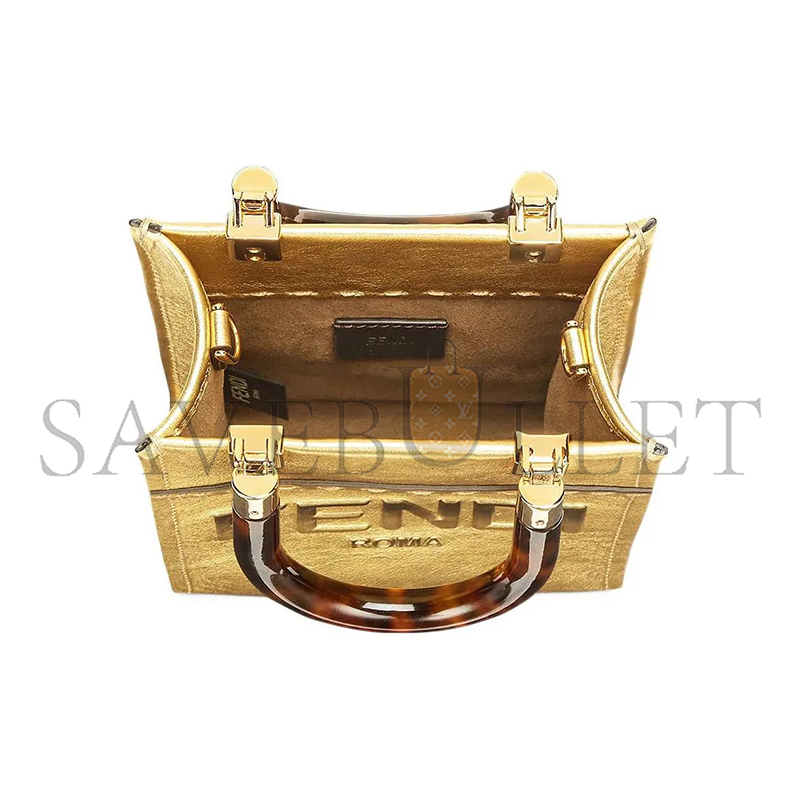 F**di mini sunshine shopper tote gold 8bs051ajh7f1gnn (18*13*6m)